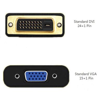 China COMPUTER DVI to VGA Adapter 1080p DVI-D to VGA Adapter 24+1 DVI Male to VGA Female Converter for Computer Projector Video Card and for sale