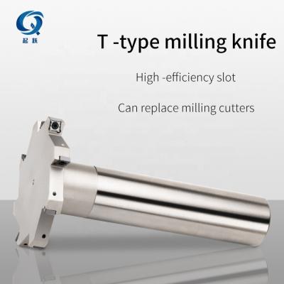 China HIGH SPEED STEEL Three Tooth T Type Straight Face Milling Cutter Inserts HTS Slot Shank Carbide Milling Inserts for sale