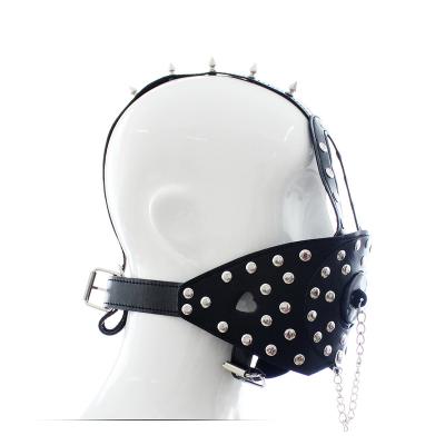 China High Quality Leather+PU BDSM Harness Belt Mouth Gag Oral Sex Bondage Open Mouth Gags For Women Adult SM Toys for sale