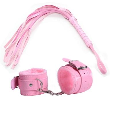 China Exotic SM Flirt Sex Restraint Toys Best Selling SM Games Fetish Restraint Sex Toys Plush Handcuffs Whip Adult Flirt Set, BDSM Bondage For Couples Cosplay Slave for sale