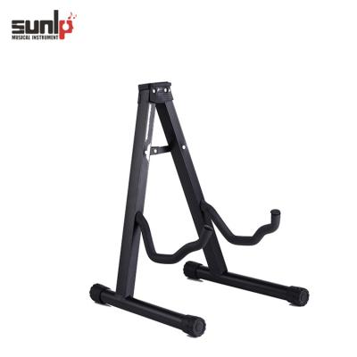 China Foldable Professional GUITAR Black Display Music Stand One Frame Floor Guitar Stand for sale