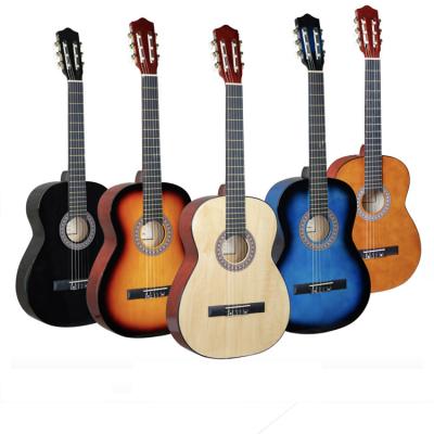 China BASSWOOD PLYWOOD Hot Sale Nylon Strings Guitar Manufacturer 39inch 4/4 Classical Guitar for sale