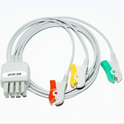 China Compatible TPU Lead Ecg Cable Nihon Kohden Br-913p Br-903p Br-906p 3/5 for sale