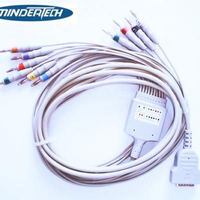 China TPU GE Marquette Direct Attached EKG Cable Compatible, 10 Leads 4.0mm Banana or 3.0mm Din End for sale