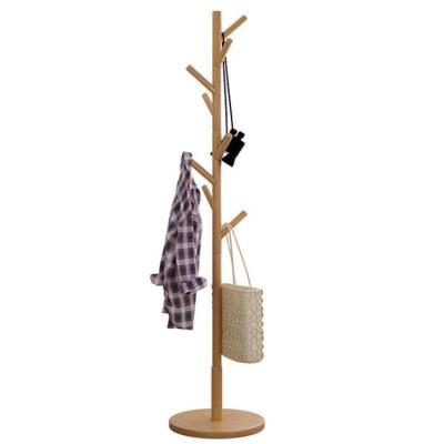 China (Others) Simple Structure Adjustable High Quality Rustic Exquisite Handmade Wooden Clothes Stand Portable Household Coat Tree Rack Wooden Hanger for sale