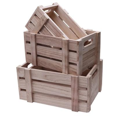 China Europe Factory Wholesale Decorative Storage Vintage Recycled Wooden Fruit Crates for sale