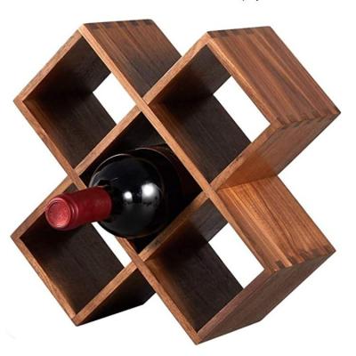 China Color Viable Design Wall Mounted Black Walnut Household Japanese Style Decoration Solid Wood Wine Rack for sale