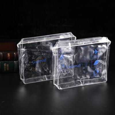 China Recyclable PVC Cosmetic Bag Custom Printed Clear Transparent Eva Waterproof Women Travel Toiletry Makeup Bag for sale