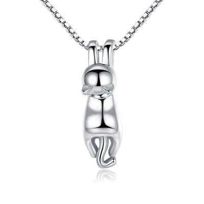 China Popularity 925 Sterling Silver Lovely Cat Long Tail Smooth High Quality Necklaces and Fine Pendants Woman Jewelry SCN032 for sale