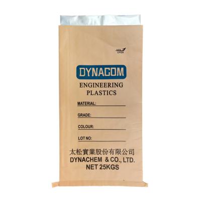 China Recycled Materials 20Kg 25Kg Printed Aluminum Foil Craft Lined Paper Bags Packaging For Engineering Plastics for sale