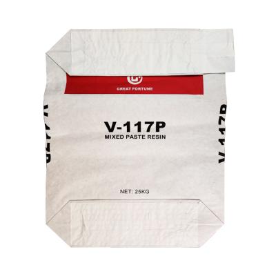 China Custom Recycled Materials 20Kg 25 Kg 50lbs Printed 3 Layers Kraft Paper Cement Valve Paper White Sack Bag For Ship for sale