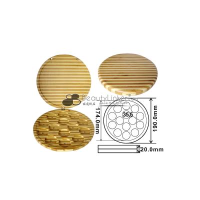 China Recyclable Portable Exquisite Empty Wooden Material Eyeshadow Box Container Case Private Label for sale