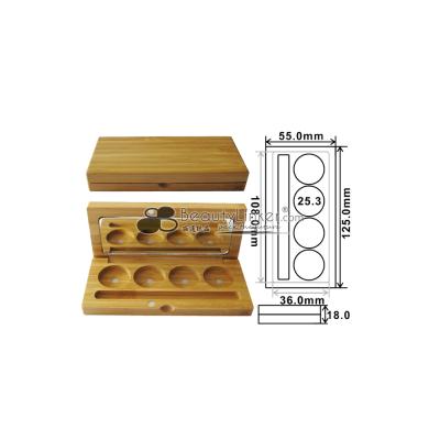 China Empty 4 Color Material Beauty Recyclable High Quality Environmental Wooden Cosmetic Eyeshadow Makeup Case for sale