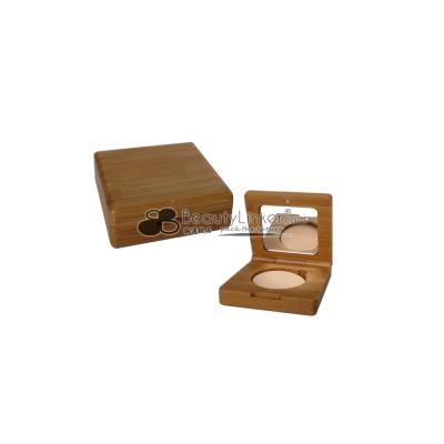 China ISO22716 Recyclable PASSED Best Wholesale Cosmetic Eyeshadow Makeup Wood Plain Round Material Compact Pan Packaging Eyeshadow Case for sale