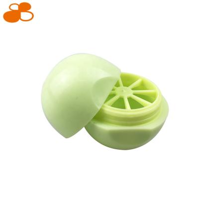 China Cosmetics Custom Ball Shape Empty Plastic Cute Lip Balm Container for sale