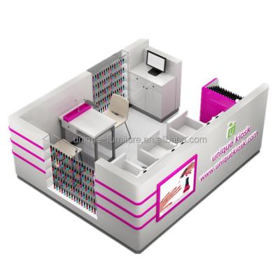 China Modern Customize Beauty Nail Kiosk Mall Manicure Booth Mall Service Kiosk for sale