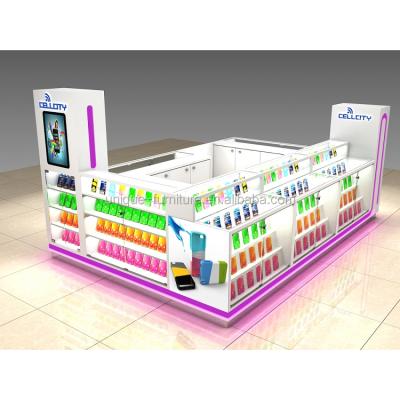 China modern mobile phone kiosk design mall cell phone accessories kiosk/3d mobile phone kiosk/mobile phone repair kiosk for sale for sale