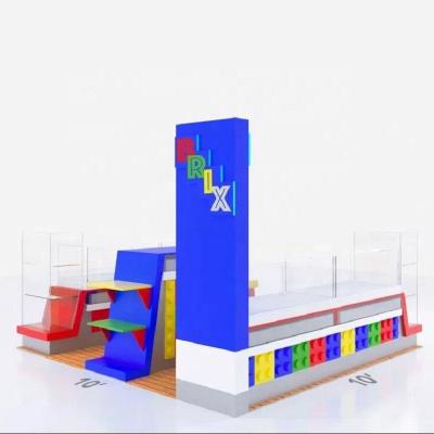 China Simple Modern Factory Price Toy Cabinet For Kids Retail And Indoor Mall Toy Showcase Practical Toy Display Kiosk for sale