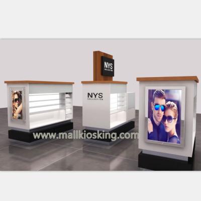 China Modern Famous Sunglasses Display | sunglass kiosk with roller shutter door for sale