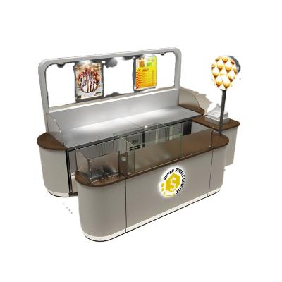 China Modern Custom Food Kiosk Waffle Kiosk Fast Food Waffle Kiosk Modern Fashion Food Stand for sale