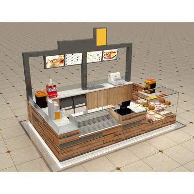 China Attractive Retail Customize Cake Display Kiosk Mall Cupcake Kiosk Fast Food Stand for sale