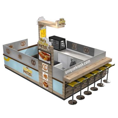 China Nice modern design airport food kiosk for cupcake waffle pancake and bakery bread cake kiosk design for sale