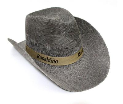 China Can put customer's logo on summer beach straw cowboy hats straw cowboy hats woven deformed sun visor hat for sale