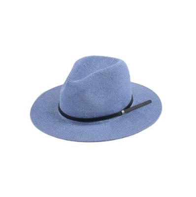 China Can put customer's logo on summer fashion lady paper beach hat panama straw cowboy hat for men for sale