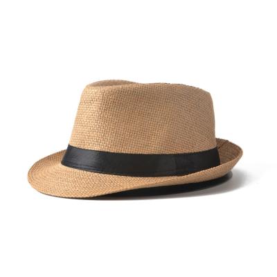 China 2019 Plain Dobby Factory Price Paper Made Fedora Hats Men With Black Band for sale