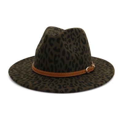 China Red Orange Custom Hats Wide Brim Panama Suede Leopard Hat Logo Felted Hat Women Wide Brim Hats Red Orange for sale