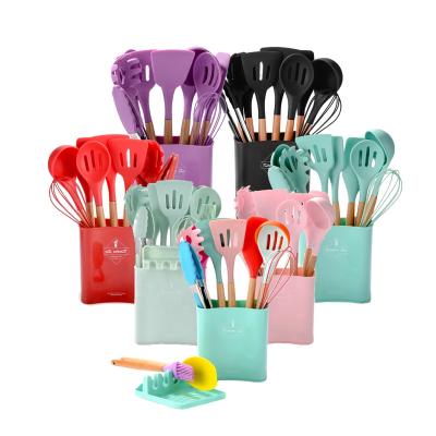 China Amazon 2022 Viable 13 Piece Silicone Kitchen Supplies Kitchen Utensil Set for sale