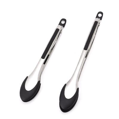 China 2022 Amazon Silicone Stainless Steel Kitchen Accessories Durable Solid Food Tongs for sale