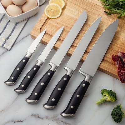 China Sustainable Top Selling Online Products Stainless Steel 5PCS Kitchen Knives Set Kitchen Serving Tools for sale