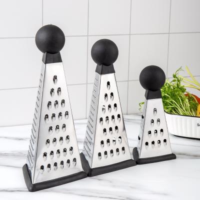 China Sustainable Intelligent Multifunction Three Grater Set Box Grater For Cheese Fruit And Vegetable for sale