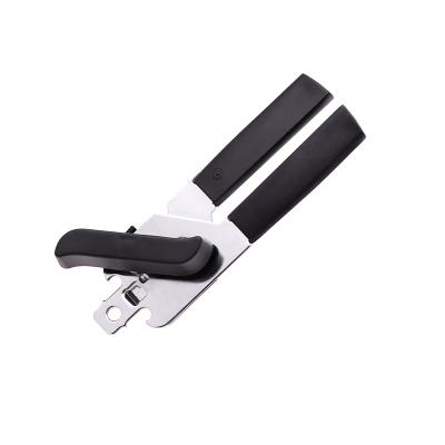 China Sustainable High Quality Stainless Steel Can Opener With Black Handle for sale