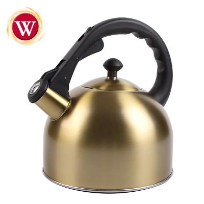 China Sustainable Stainless Steel Non Electric Whistling Tea Kettle With Color Coating for sale