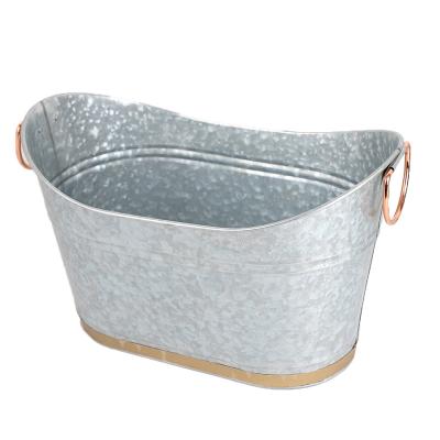 China Metal Stocked Iron Galvanized Beer And Beverage Ice Bucket for sale