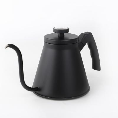 China WITH LID Hand Drip Kettle Coffee Pot Teapot Stainless Steel Thick Narrow Spout Long Pour Over Kettle With Lid Silver for sale