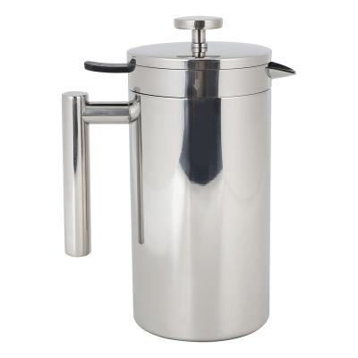 China New Design Factory Double Wall Sustainable Cafe Stainless Steel French Press for sale