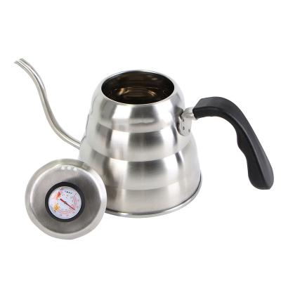 China WITH LID Amazon Stainless Steel Coffee Kettle Gooseneck Hot Selling Coffee Kettle With Thermometer for sale