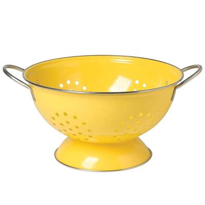 China Factory Price Sustainable Colorful Stainless Steel Colanders Fruit Strainer Colorful Metal Colander for sale