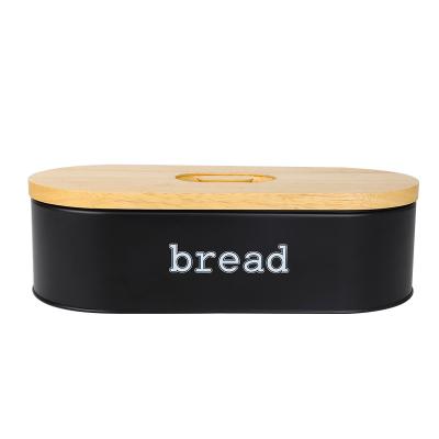 China Modern Freshness Keeping Bread Bin With Cutting Board Lid Space Saving Bamboo Bread Bin for sale