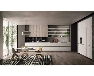 China New 2023 Luxury Modern Design Kitchen Furniture China Wholesale Price Matte Beige Aluminum Italian Design Sideboard for sale