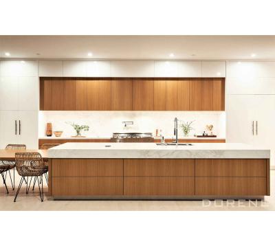 China 2023 Modern Design Luxury Dorene Modular Sideboards Home Set Design White Matte Wood Grain Open Kitchen Cabinet Furniture Design for sale