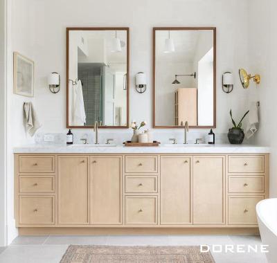 China Dorene 2023 Modern Ready Made Double Sink Bathroom Furniture With Light Modern Vanities Luxury Bathroom Vanity Cabinet for sale