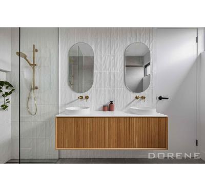 China Dorene 2023 Modern 60 Inch Wall Hung Modular Interior Furniture Waterproof Double Bowl Basin Bathroom Vanity Cabinet for sale