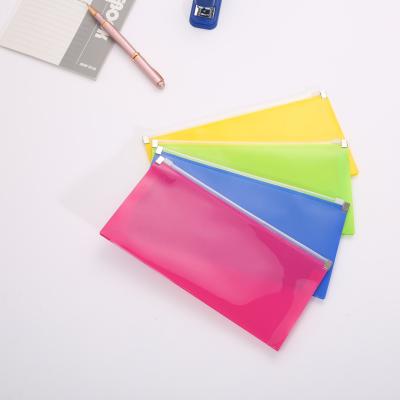 China Wholesale A6 Simple Cute Solid Color Pull Marginal Note Holder Pencil Case Storage Stationery Bag for sale