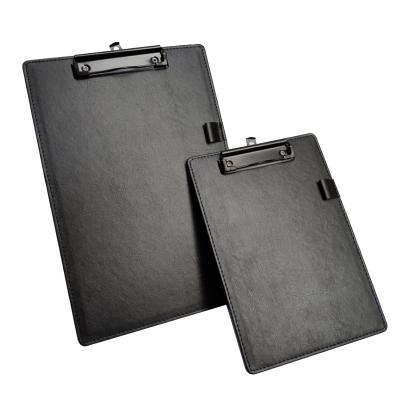 China Promotion/Business/School Synthetic PU Custom Clipboard/Office Folder Clipboard Simple Black Leather Notepad Leather for sale