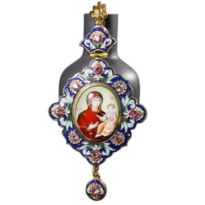 China Religiou Jewelry Russian Handmade Double Sided Cross Pendant Necklace Orthodox Catholic Cross Necklace for sale