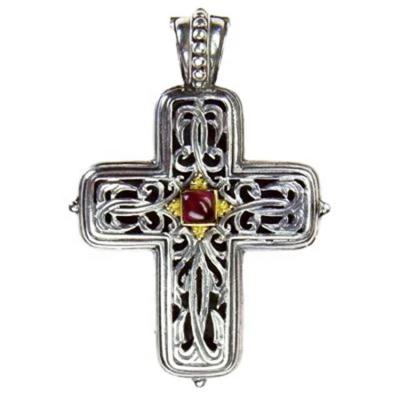 China High Quality Greek Jesus Cross Pendant Necklace Religiou Religion Christian Badge Necklace for sale